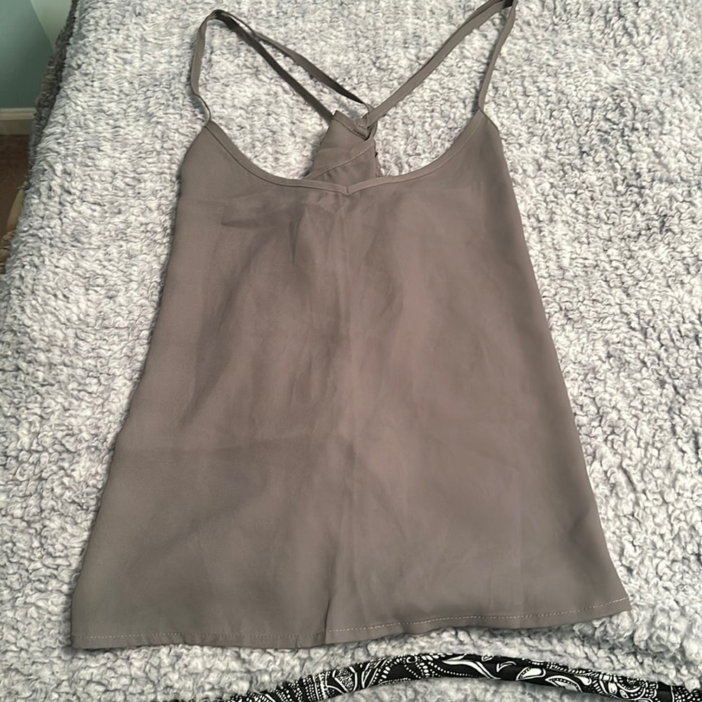 Grey Cross-Back Tank Top